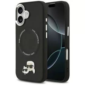  Karl Lagerfeld Karl & Choupette Pins Apple iPhone 17 MagSafe kompatibilis hátlap tok, fekete