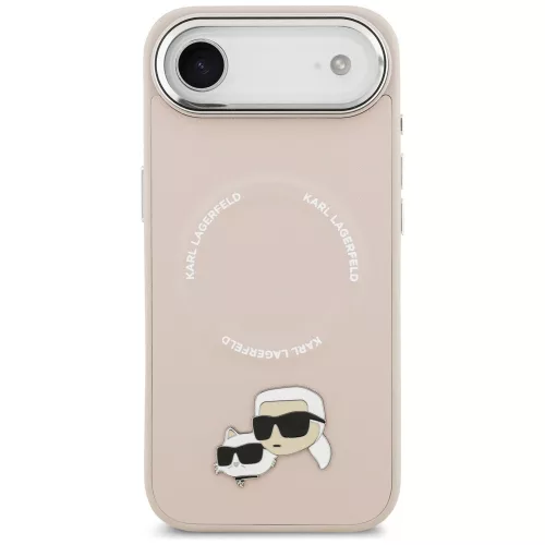 Karl Lagerfeld Karl & Choupette Pins Apple iPhone Air (2025) MagSafe kompatibilis hátlap tok, rózsaszín