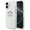 Karl Lagerfeld Liquid Glitter Choupette Logo Apple iPhone 17 MagSafe kompatibilis hátlap tok, csillámos, átlátszó