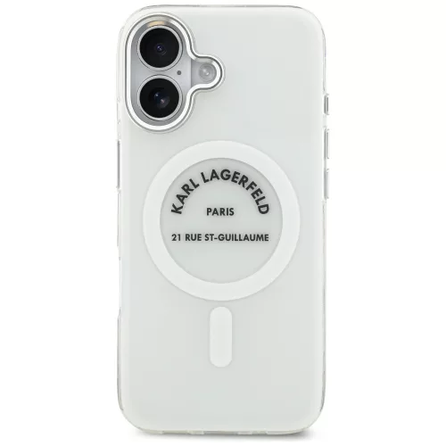 Karl Lagerfeld Liquid Glitter Choupette Logo Apple iPhone 17 MagSafe kompatibilis hátlap tok, csillámos, átlátszó