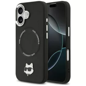   Karl Lagerfeld Choupette Pin Apple iPhone 17 MagSafe kompatibilis hátlap tok, fekete