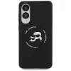 Karl Lagerfeld Silicone Double Heads And Circle Samsung Galaxy S25 Edge MagSafe kompatibilis hátlap tok, fekete