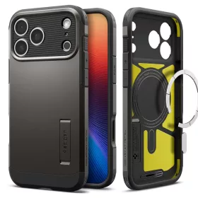   Spigen Tough Armor MagFit Apple iPhone 17 Pro Max tok, MagSafe, Gunmetal, szürke