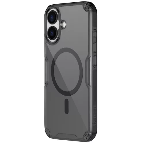 Nillkin Nature Pro Apple iPhone 17 mágneses hátlap tok, átlátszó-fekete