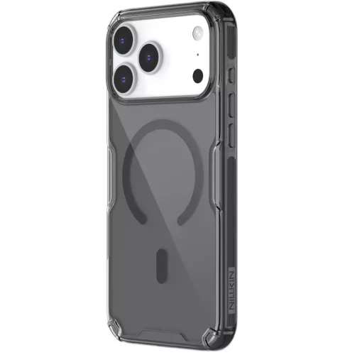Nillkin Nature Pro Apple iPhone 17 Pro Max mágneses hátlap tok, átlátszó-fekete