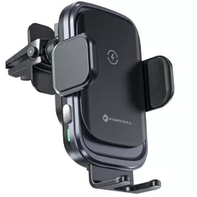   Forcell F-Grip Grand autós tartó / autós töltő szellőzőrácsba, vezeték nélküli / wireless töltéssel, 15W, ezüst