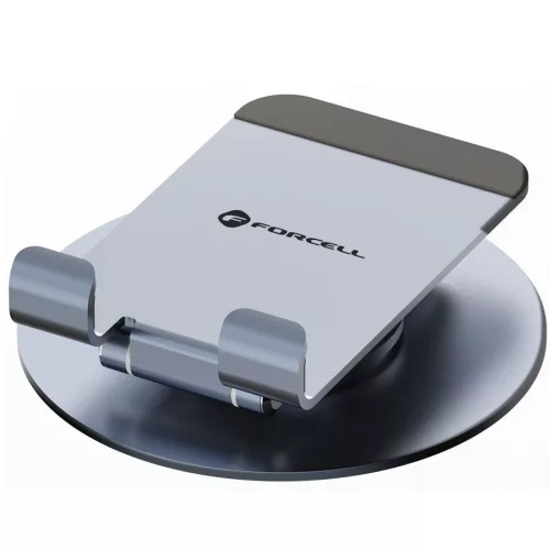 Forcell F-Grip Fold Stand 3 360 állítható / dönthető / összecsukható asztali tablet tartó, szürke
