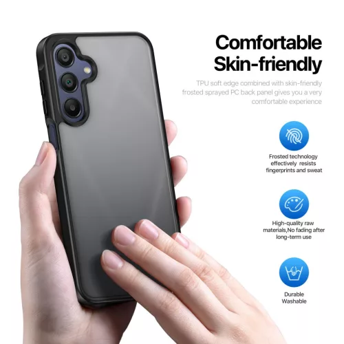 Dux Ducis YIND Samsung Galaxy A17 tok kameravédő peremmel, szürke