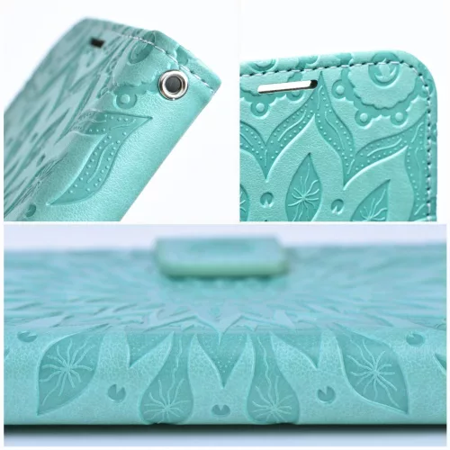 Mezzo Book Xiaomi Redmi 15C 4G / 15C 5G kinyitható tok kártyatartóval, mandala minta, zöld