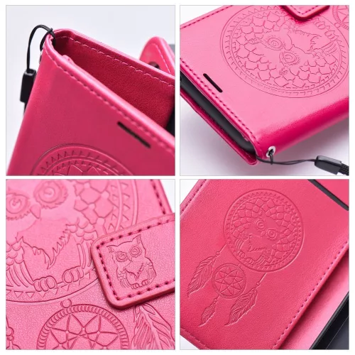 Mezzo Book Xiaomi Redmi 15C 4G / 15C 5G kinyitható tok kártyatartóval, álomfogó minta, magenta