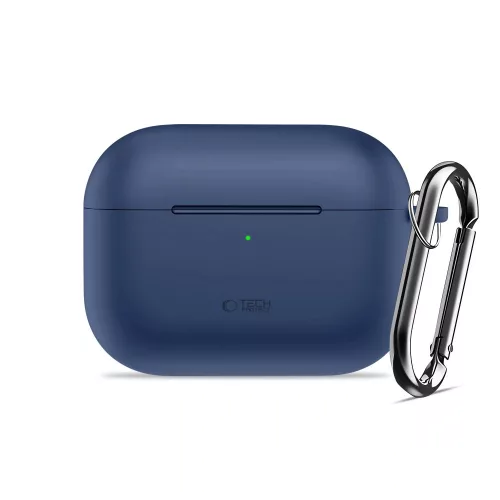 Tech-Protect AirPods Pro 3 szilikon tok, karabinerrel, kék
