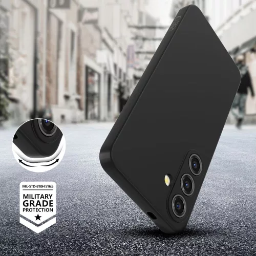 Tech-Protect Icon Samsung Galaxy A17 / Galaxy A18 szilikon tok mikroszálas béléssel, fekete