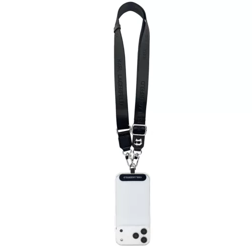 Karl Lagerfeld Universal Crossbody Strap Choupette Patch univerzális nyak / vállpánt, fekete