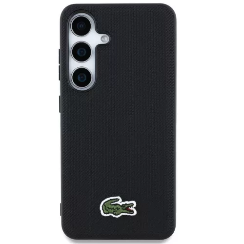 Lacoste Iconic Petit Pique Woven Logo Samsung Galaxy S25 MagSafe tok, fekete
