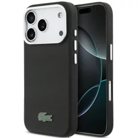   Lacoste Iconic Petit Pique Metal Logo Apple iPhone 17 Pro Max MagSafe tok kameravédő peremmel, fekete