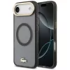 Lacoste PC/TPU Frosted Finish Gold Logo Apple iPhone Air (2025) MagSafe tok kameravédő peremmel, fekete-arany