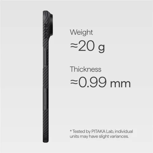 Pitaka Ultra-Slim MagSafe Apple iPhone 17 hátlap tok, fekete-szürke