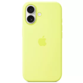 Apple iPhone 17 gyári szilikon tok, MagSafe, neonsárga