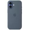Apple iPhone 17 gyári szilikon tok, MagSafe, acélkék