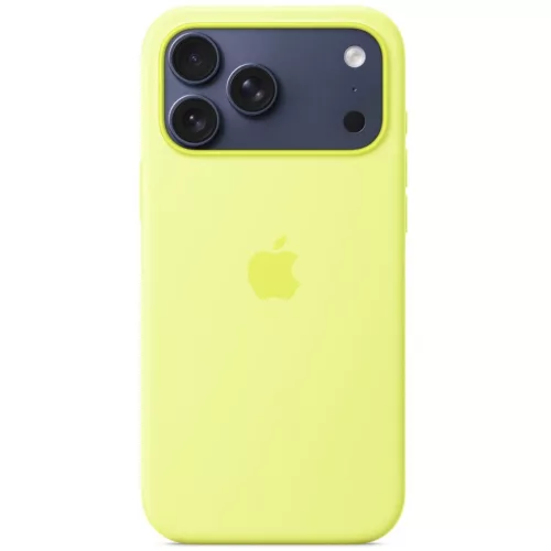 Apple iPhone 17 Pro gyári szilikon tok, MagSafe, neonsárga