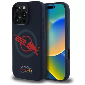  Red Bull Red Bull HC Silicone ORBR20 Logo Red Lining Apple iPhone 16 Pro Max MagSafe tok, tengerészkék