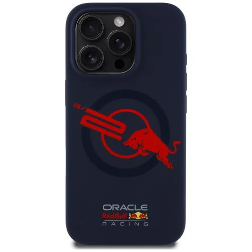 Red Bull Red Bull HC Silicone ORBR20 Logo Red Lining Apple iPhone 16 Pro Max MagSafe tok, tengerészkék
