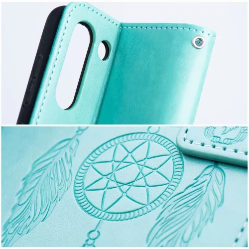 Mezzo Book Xiaomi Redmi 15 4G / 15 5G kinyitható tok kártyatartóval, álomfogó minta, zöld