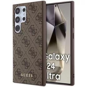   Guess 4G Big Logo Samsung Galaxy S24 Ultra hátlap tok, barna