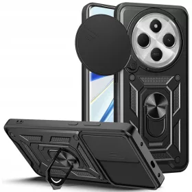   Tech-Protect Camshield Pro Xiaomi Redmi 14C / Poco C75 strapabíró tok kameravédelemmel, kitámasztóval, fekete