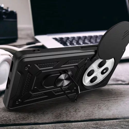 Tech-Protect Camshield Pro Xiaomi Redmi 14C / Poco C75 strapabíró tok kameravédelemmel, kitámasztóval, fekete