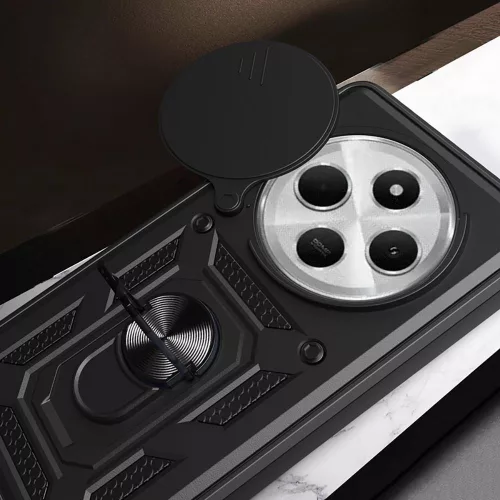Tech-Protect Camshield Pro Xiaomi Redmi 14C / Poco C75 strapabíró tok kameravédelemmel, kitámasztóval, fekete