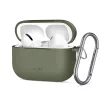 Tech-Protect AirPods Pro 3 szilikon tok, karabinerrel, sötétzöld