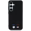 BMW Leather Tricolor Stripe Samsung Galaxy S25 MagSafe hátlap tok, fekete