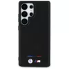BMW Leather Tricolor Stripe Samsung Galaxy S25 Ultra MagSafe hátlap tok, fekete