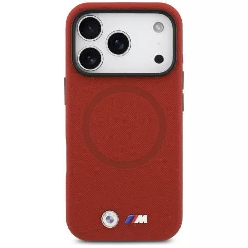 BMW M FW Metal Logo Apple iPhone 17 Pro Max MagSafe hátlap tok, piros