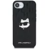 Karl Lagerfeld Monogram Choupette Head Pin iPhone 17e / iPhone 16e műbőr hátlap tok, fekete
