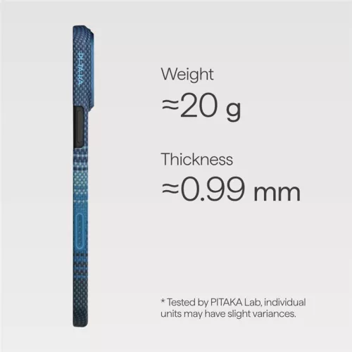 Pitaka Ultra Slim Apple iPhone 18 Pro Max / 17 Pro Max hátlap tok, Aramid, MagSafe, moonrise