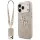 Guess 4G Big 4G Classic Logo Big Strap Metal Buttons Apple iPhone 17 Pro hátlap tok univerzális pánttal, rózsaszín-arany