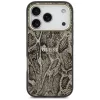 Guess Python Pattern Apple iPhone 17 Pro hátlap tok kameravédő peremmel, MagSafe, kígyó minta, barna-arany