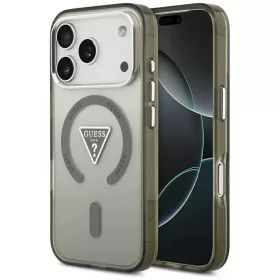   Guess IML Gradient Triangle Logo Apple iPhone 17 Pro hátlap tok kameravédő peremmel, MagSafe, khaki