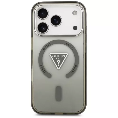 Guess IML Gradient Triangle Logo Apple iPhone 17 Pro hátlap tok kameravédő peremmel, MagSafe, khaki