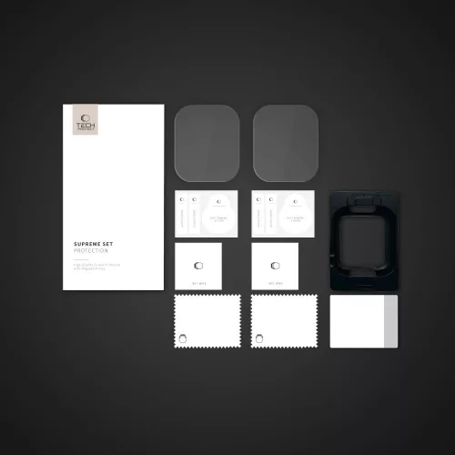 Tech-Protect Supreme Set Apple Watch 11 / Watch 10 46mm kijelzővédő fólia felhelyező kerettel (2db)