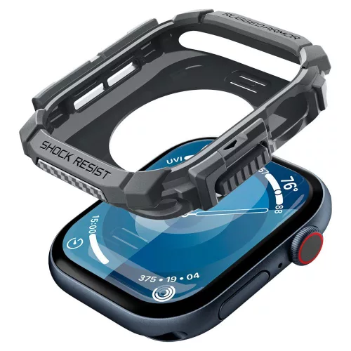 Spigen Rugged Armor Apple Watch 11 / Watch 10 46mm tok, Dark Grey, szürke