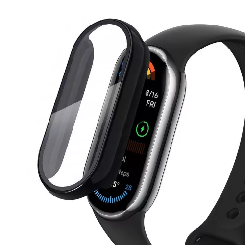 Tech-Protect Defense360 Xiaomi Smart Band 9 ütésálló tok, kijelzővédő felülettel, fekete