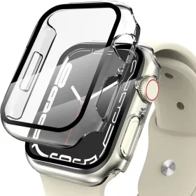   Tech-Protect Defense360 Apple Watch 7 / 8 / 9 (41mm) ütésálló tok, kijelzővédő felülettel, átlátszó