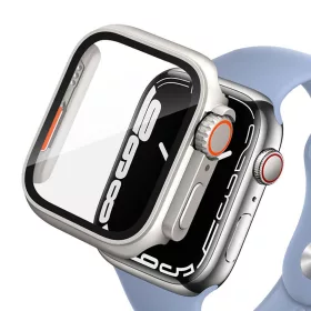   Tech-Protect Defense360 Apple Watch 4 / 5 / 6 / SE / SE2 / SE3 (44mm) ütésálló tok, kijelzővédő felülettel, titanium-narancs