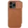Nillkin Qin Pro Apple iPhone 17 Pro bőr flip tok, barna