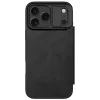 Nillkin Qin Pro Apple iPhone 17 Pro Max bőr flip tok, fekete