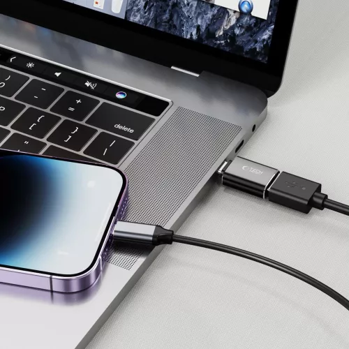 Tech-Protect USB OTG-USB-C adapter, fekete