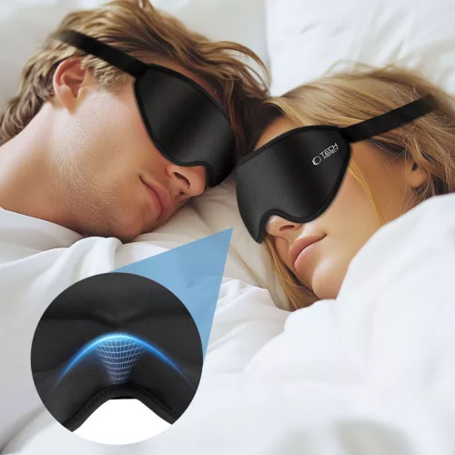 Tech-Protect EyeShade alvómaszk / szemfedő memóriahabbal, állítható pánttal, fekete